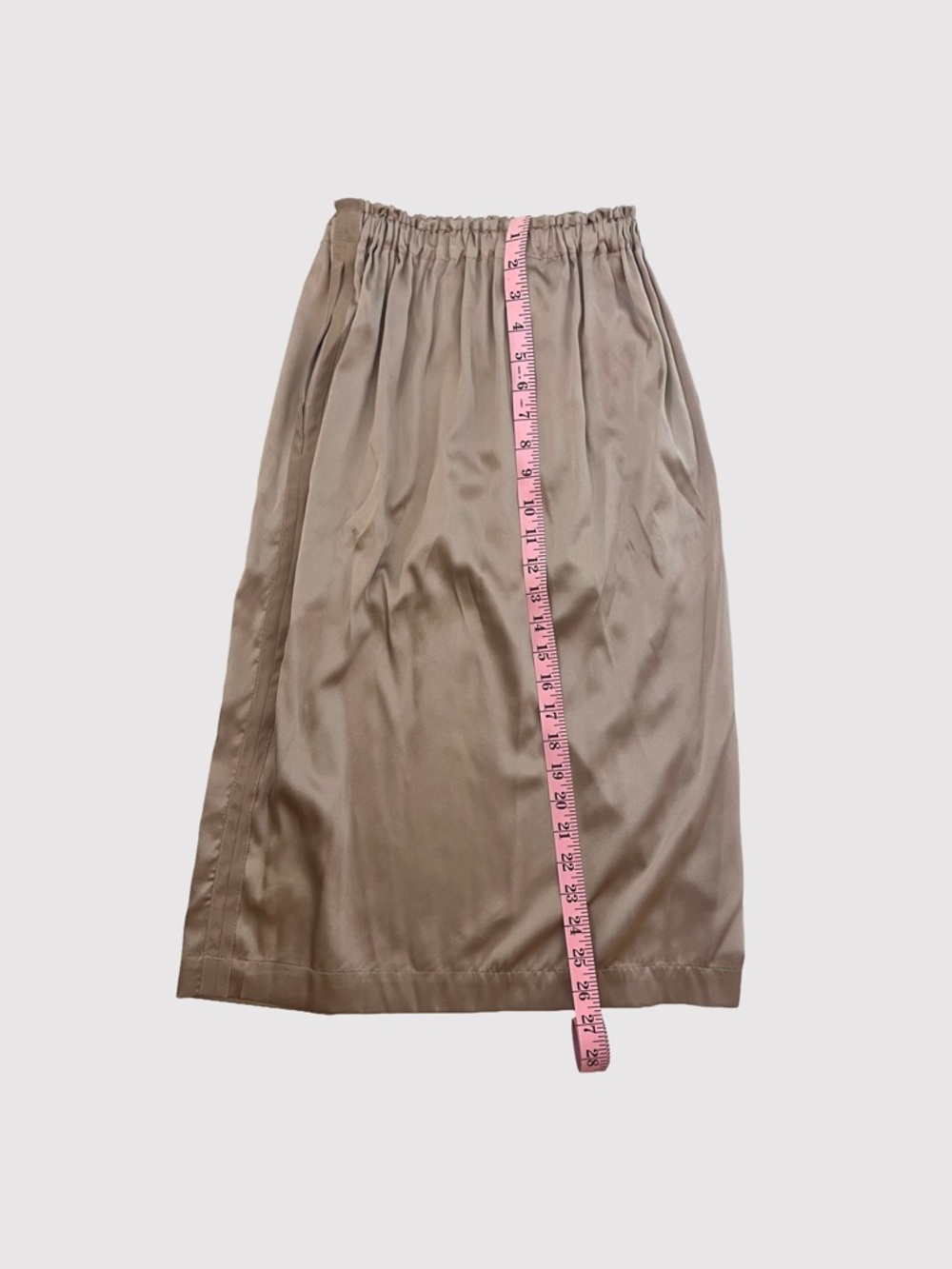 Brazeau Tricot Champagne Taupe Silk Skirt Size 1 - Picture 3 of 11